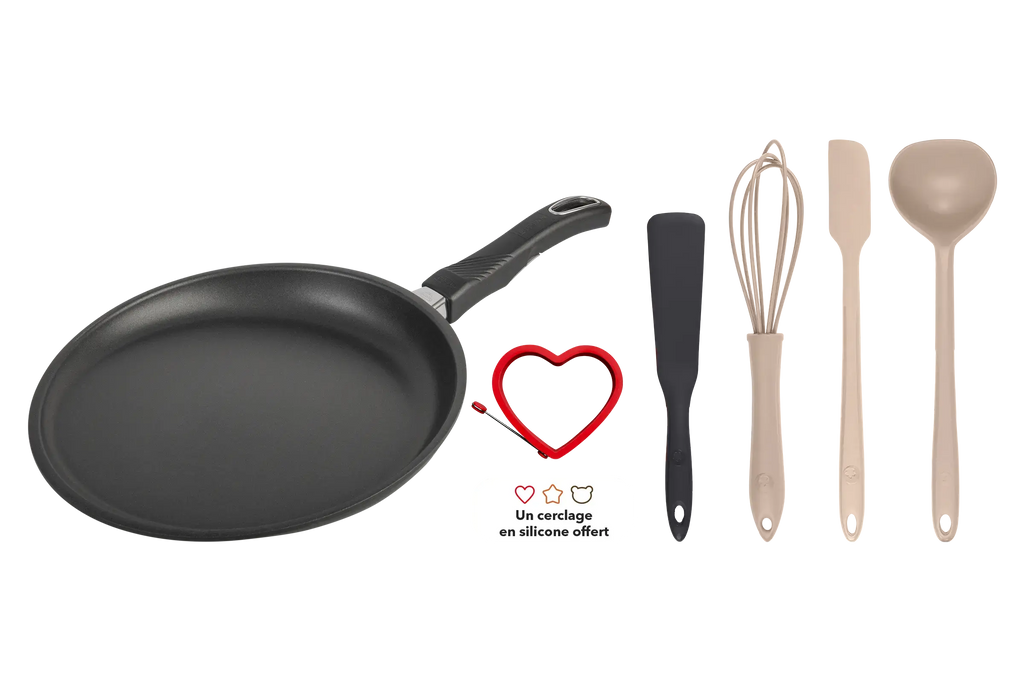 Kit Chandeleur Gastrolux France Crepiere Silicones Rose Poudré Spatule Crêpe Fouet Maryse Louche Cerclage