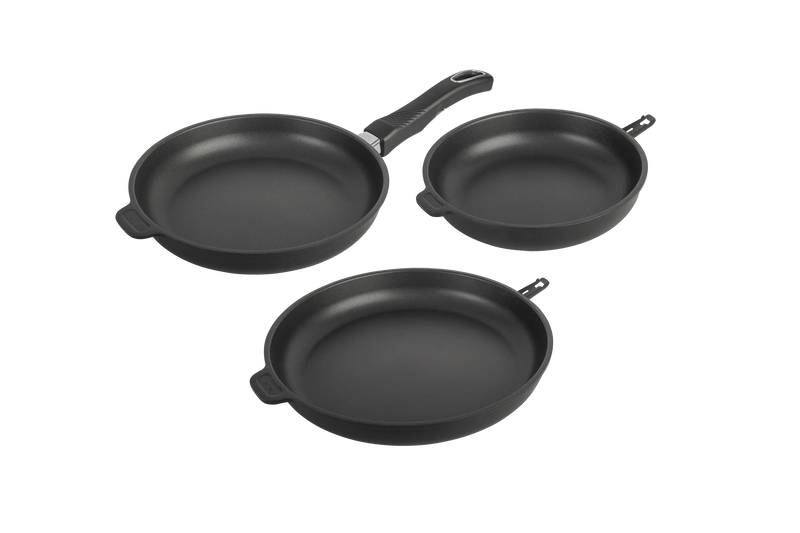 Set de 3 Poêles antiadhesives gastrolux avec manche amovible 